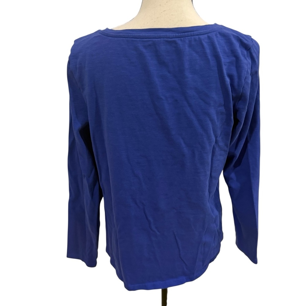 Talbots Royal Blue Christmas Car Presents Top Size Medium - Picture 5 of 8